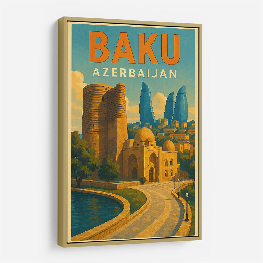 Bakubakuページ Baku Travel Poster 1 Wall Art